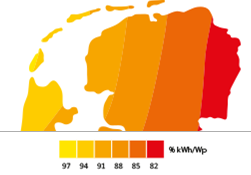 Opbrengst zonnepanelen noord Nederland